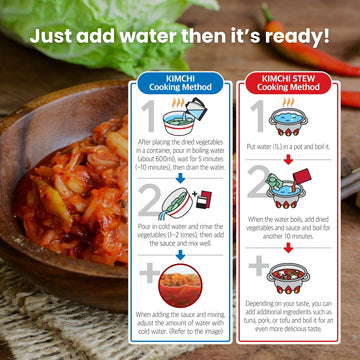 Unha'S Korean Instant Kimchi Diy Kit - Homemade Spicy Kimchi Just Add Water, 6 Servings, Sour, Hot & Spicy, Perfect For Kimchee