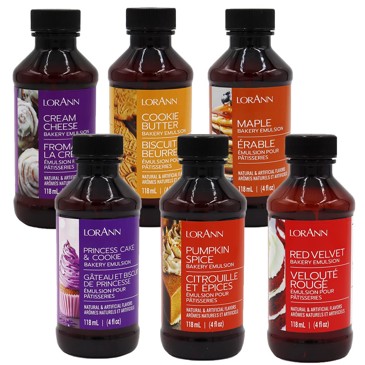 Lorann Oils Variety Bakery Emulsion: Multiple Flavors, Perfect For Enhancing Baking Variety In Cakes, Cookies & Desserts, Gluten