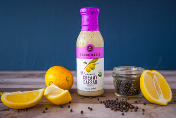 Tessemae's Organic Creamy Salad Dressing Variety Pack - Creamy Ranch, Creamy Caesar - 10 oz. bottles (4-Pack, 2 Each)
