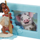 DecoPac Disney Moana Cake Topper Set, 2-Piece Decorations, Plastic, Moana 2.8H x 1.85W, Photo Frame 3H x 4