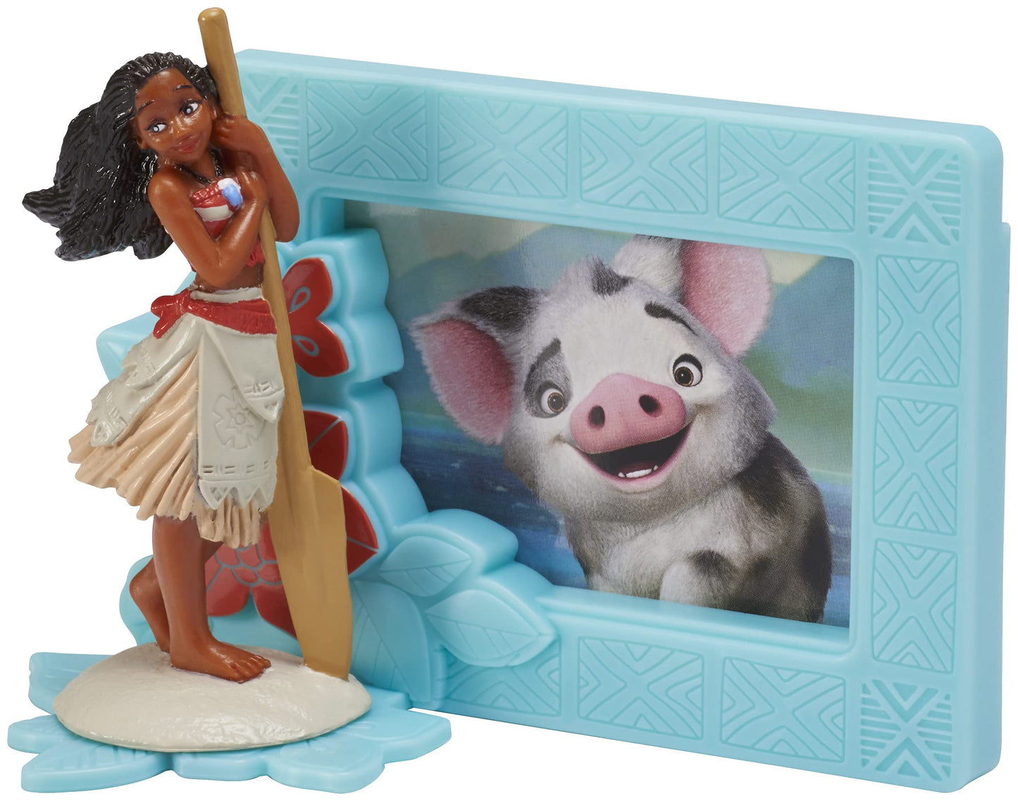 DecoPac Disney Moana Cake Topper Set, 2-Piece Decorations, Plastic, Moana 2.8H x 1.85W, Photo Frame 3H x 4
