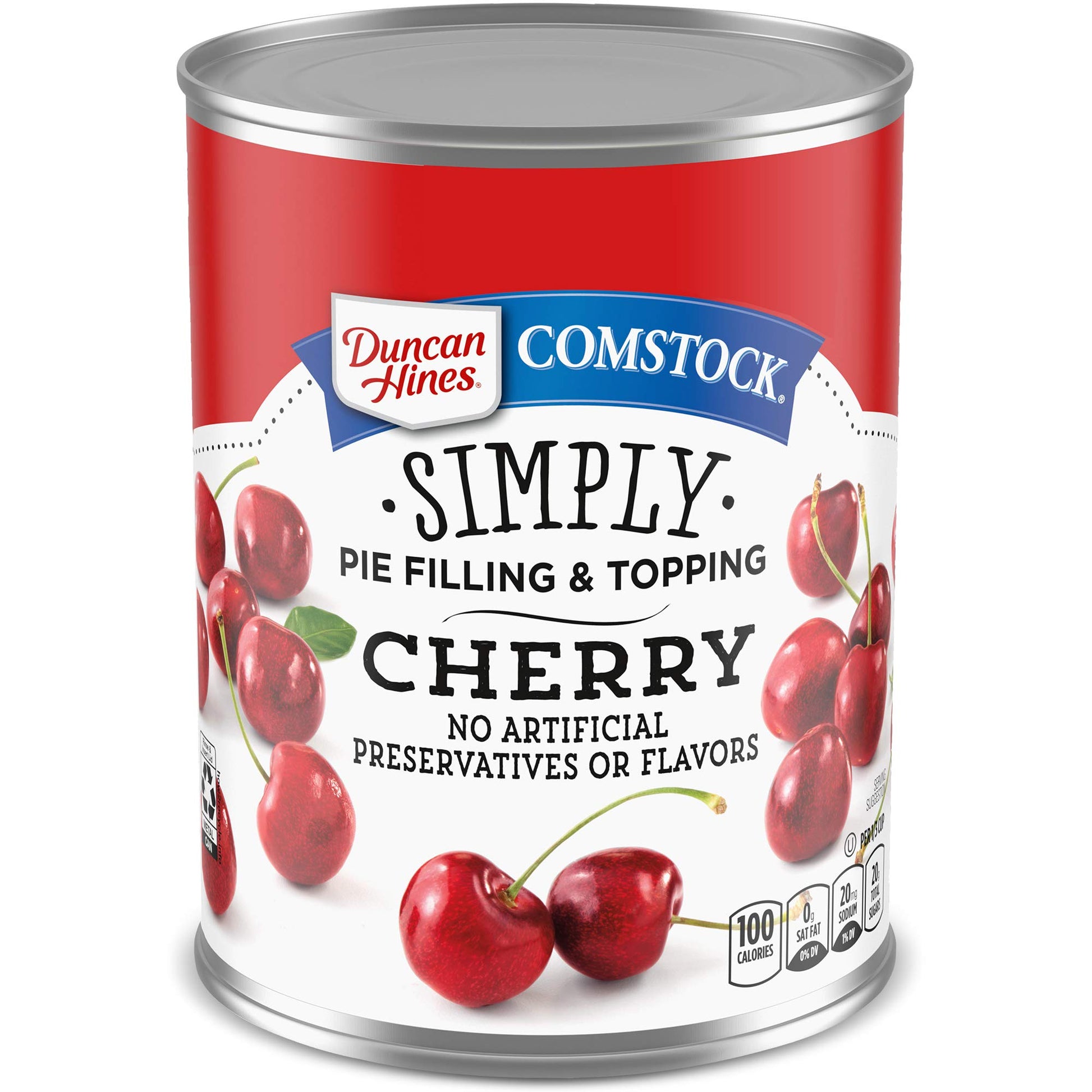 Duncan Hines Comstock Simply Pie Filling, Cherry, 21 Ounce, Count of 8 (Pack of 1)