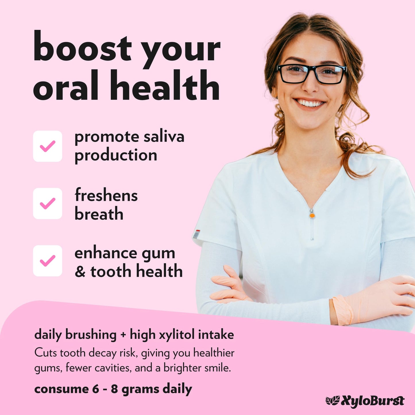 Xyloburst Xylitol Chewing Gum, Sugar Free & Keto Friendly, 500 Count Bag