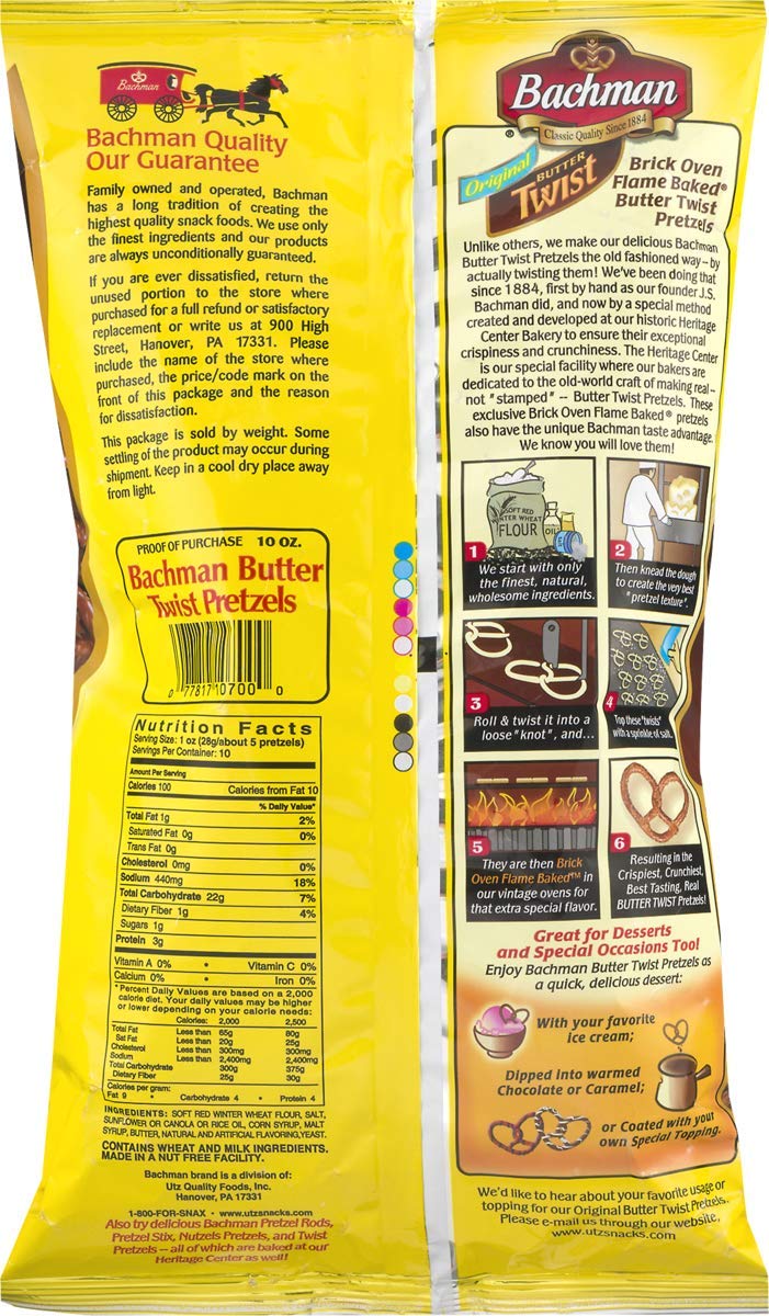 Bachman Butter Twist Pretzels 10 oz. Bag (3 Bags)
