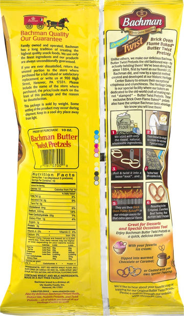 Bachman Butter Twist Pretzels 10 oz. Bag (3 Bags)