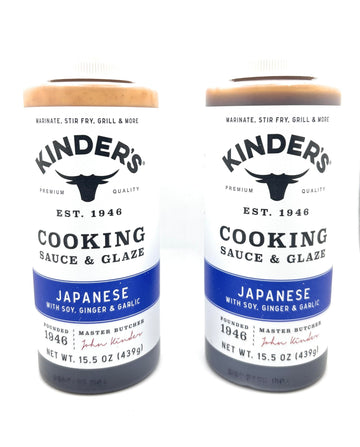 Kinders Marinades, BBQ, Dipping & Wing Sauces - 2 bottles (Japanese BBQ Cooking & Glaze 15.5oz)