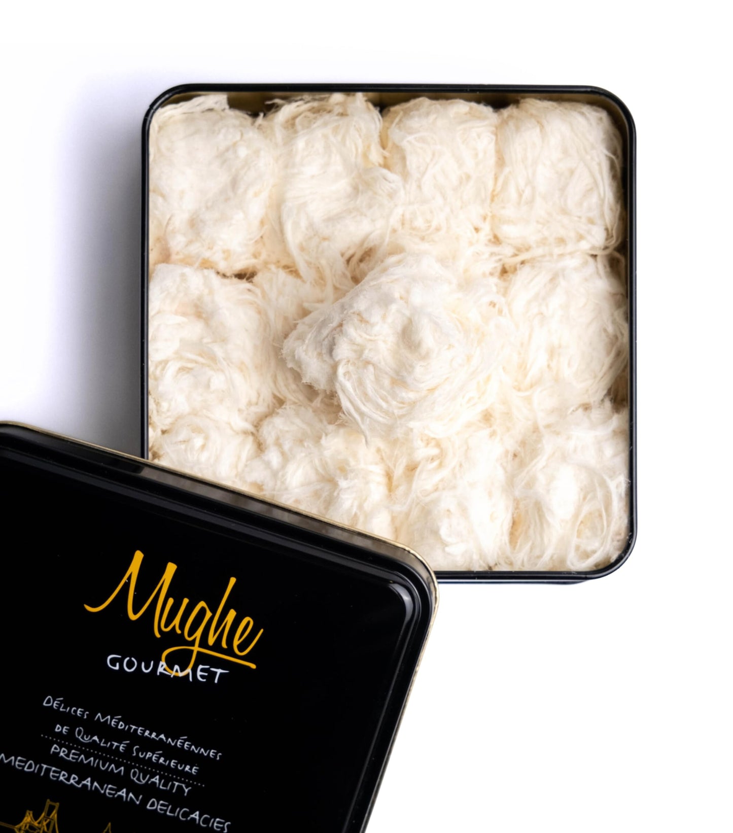 MUGHE GOURMET Turkish Cotton Candy Pismaniye Gift Box - 12 Fluffs, Exquisite Confectionery, Perfect for Gifting