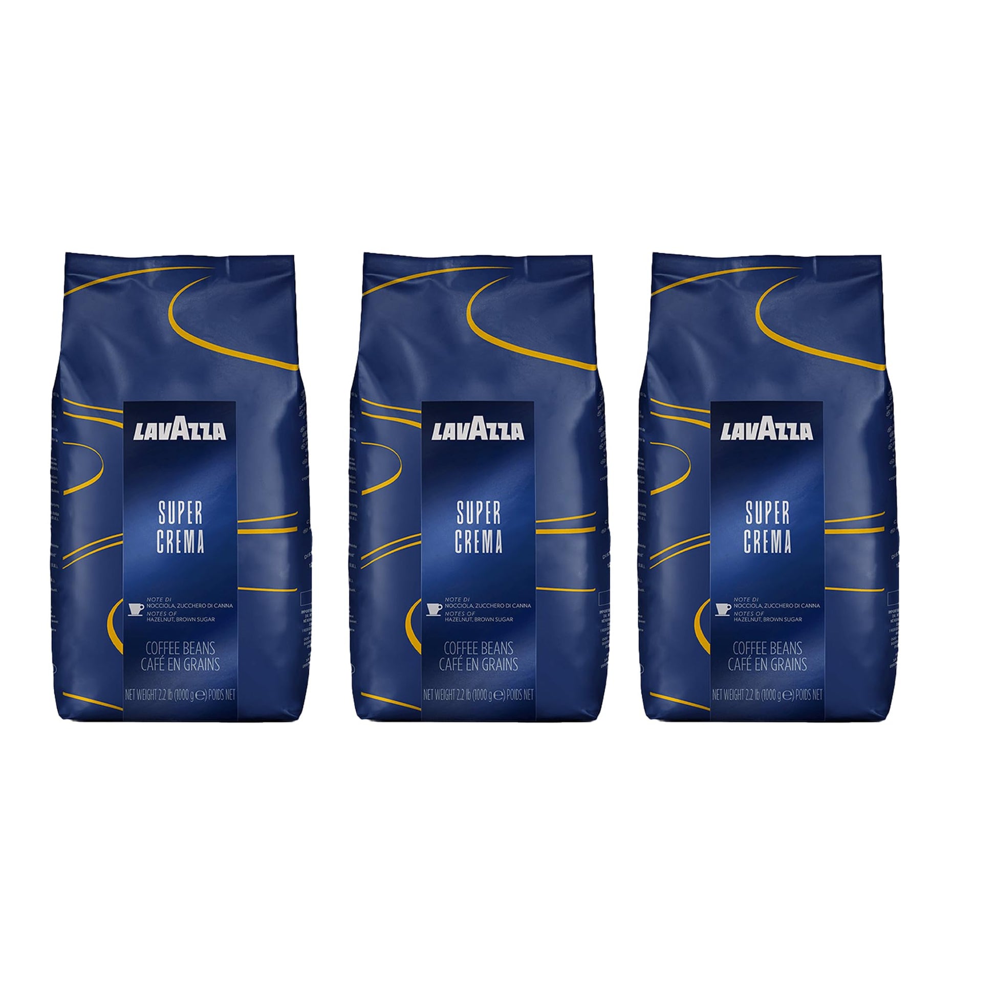 Lavazza Super Crema Whole Bean Coffee, Medium Espresso Roast, 35.2 oz (Pack of 3)