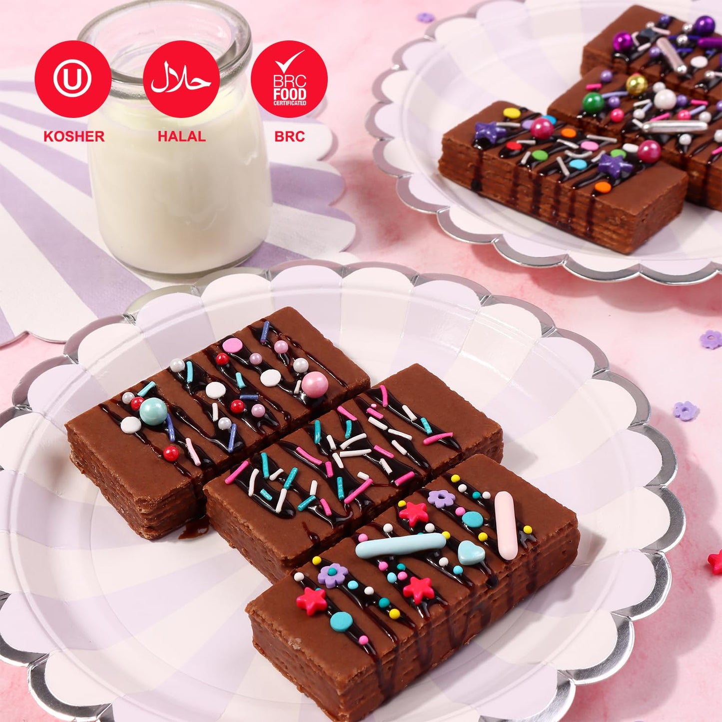 Sprinkles For Cake Decorating, Cupcake, Cookies, Ice Cream Topper, 6 Packs Purple Sprinkles, Pink Of Assorted Sprinkles For Cake