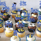 Graduation Cupcake Toppers 2024 Blue, Glitter Class Of 2024 Cupcake Toppers Supplies, Class Of 2024 Congrats Grad Cap Diploma Cu