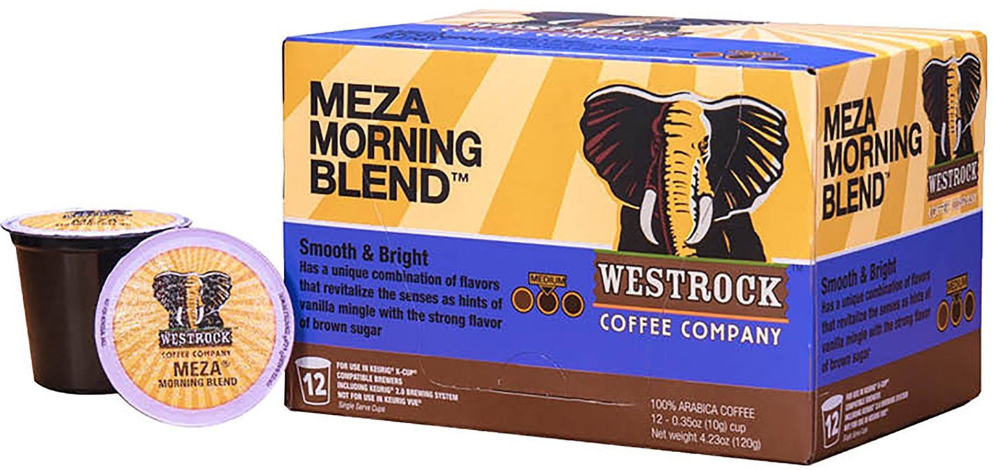 Westrock Coffee Company, Meza Morning Blend, Single Serve Coffee Cup, Medium Roast (12)