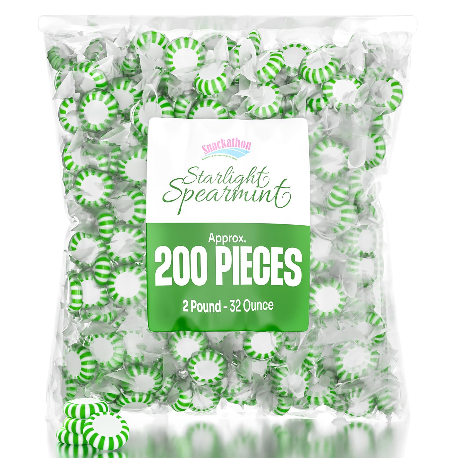 Starlight Candy, Individually Wrapped, Spearmint, 2 Pound