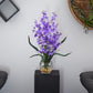Nearly Natural 19In Artificial Dancing Lady Orchid Flower Arrangement In Glass Vase With River Rock And Liquid Illusions Compatible With Water, Faux Flower Arrangement For Dining Table Center Piece Or Home Décor