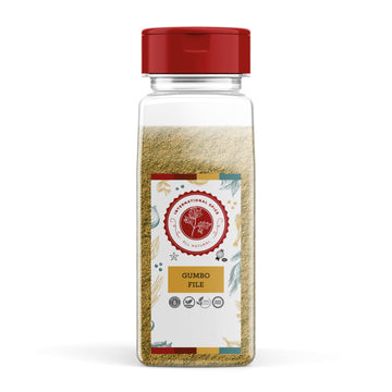 Gumbo File Powder Seasoning Mix by International Spice, Exotic Spices, Louisiana Cajun Seasoning Blend, Gourmet Spice Mix, 14.5 