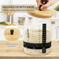 Rakovar Sourdough Starter Jar, 50oz Wide Mouth with Lid, Date Tracker, Black