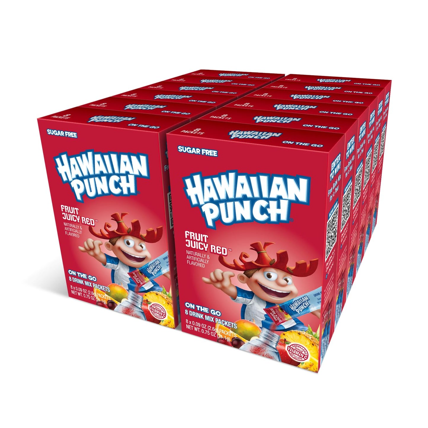 Juicy Mixes Hawaiian Punch Powder Drink Mix – Sugar Free & Delicious, Excellent Source Of Vitamin C (Fruit Juicy Red, 96 Sticks)