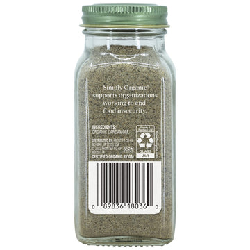 Simply Organic Cardamom, Certified Organic, Non-GMO | 2.82 oz | Pack of 6 | Elettaria cardamomum (L.) Maton