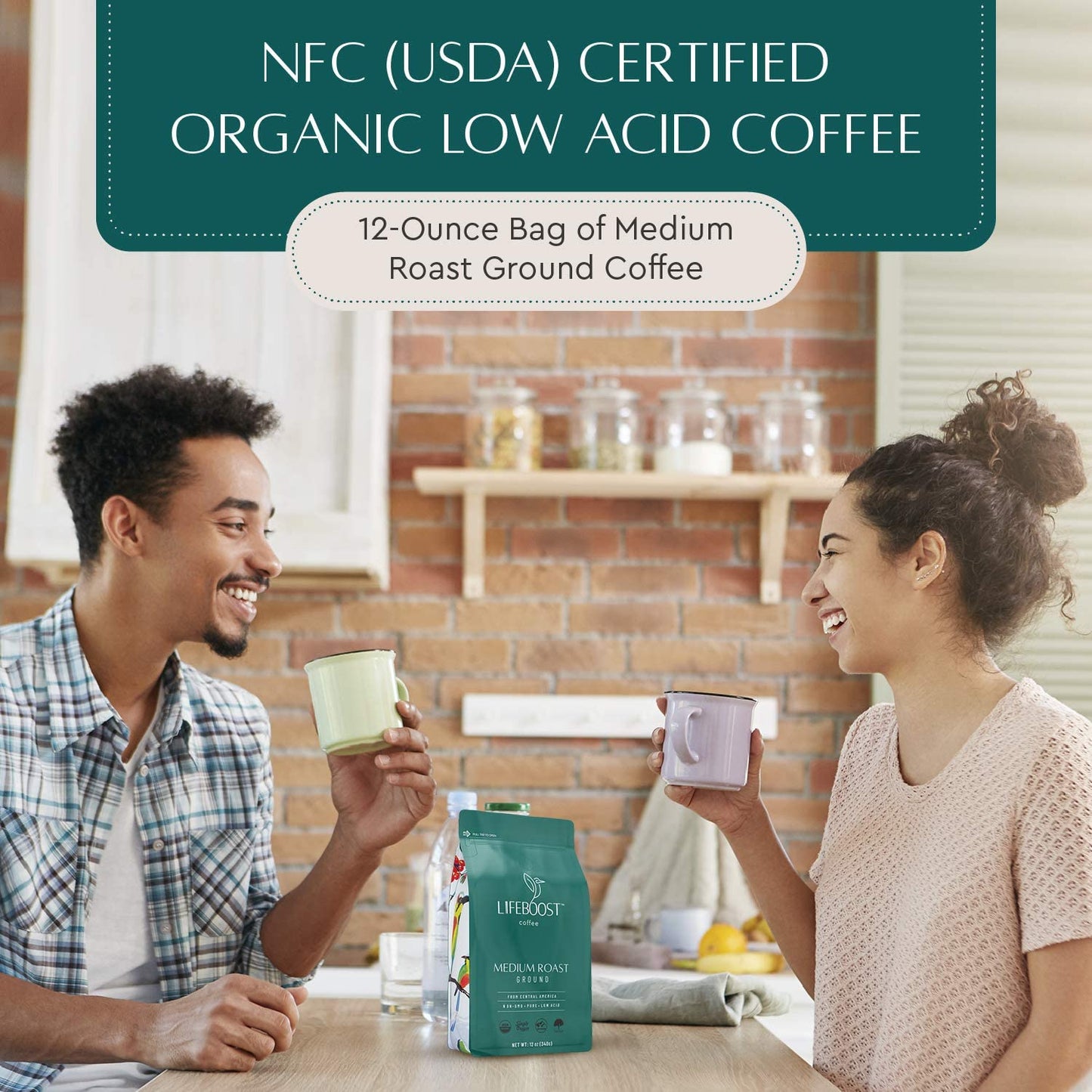 Lifeboost Coffee 3 Pack Medium Roast Ground Coffee - Low Acid Single Origin USDA Organic Coffee - Non-GMO Ground Coffee Third Party Tested For Mycotoxins & Pesticides - 12 Ounces