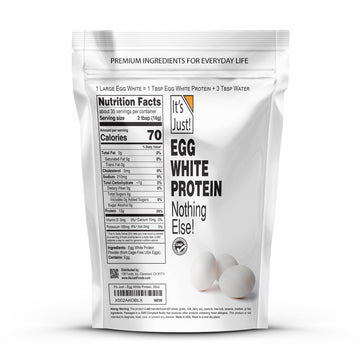 It s Just! - Egg White Protein Powder  Dried Egg Whites Protein  Meringue Ingredient  Non-GMO  USA Farms (Unflavored  20oz)