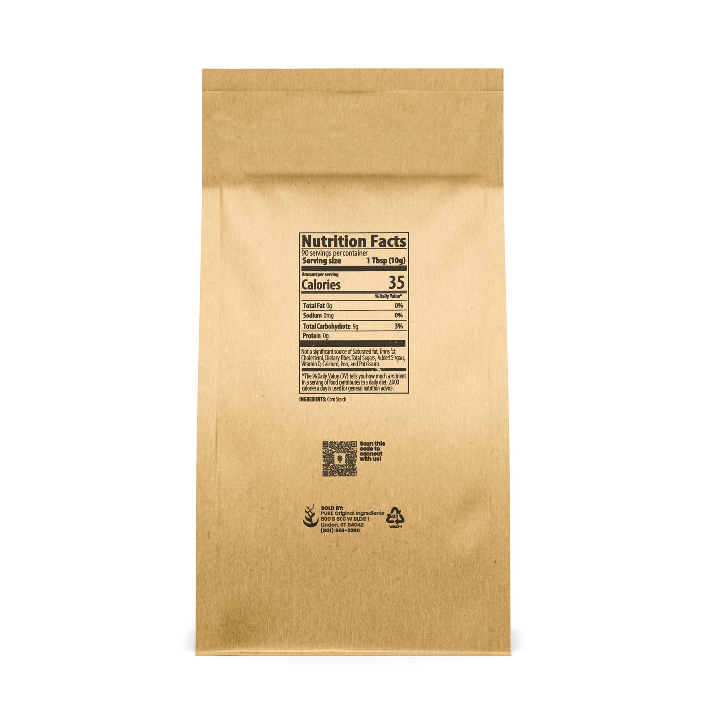 Pure Original Ingredients Corn Starch (2 Lb) Thickener For Sauces, Soup, & Gravy.