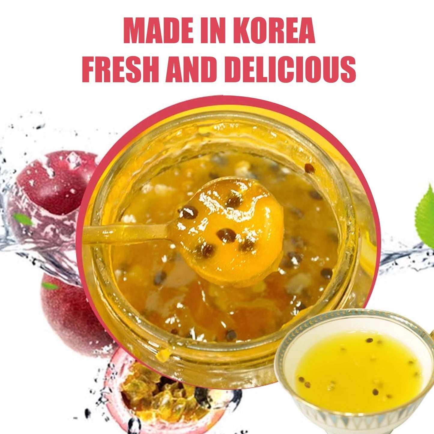 Apexy Authentic Korean Honey Passion Fruit Tea, Passionfruit Puree , Just Add Hot Water, Gourment Blend For Smoothies, Cocktails