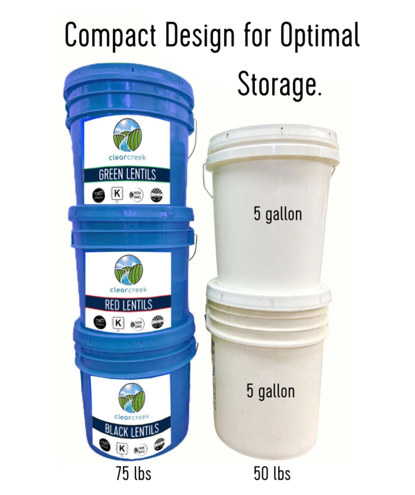 CLEAR CREEK Certified Glyphosate Residue Free Pearl Barley | 25 LBS | Emergency Food Storage Bucket | Non-GMO | Vegan | Bulk
