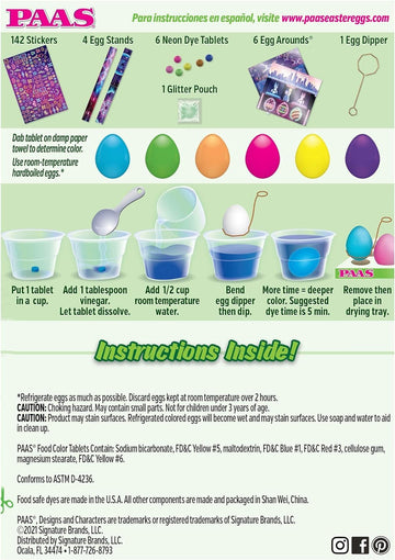 Paas Neon Easter Egg Decorating Kit - America'S Favorite Easter Tradition