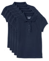 The Childrens Place Girls Short Sleeve Ruffle Pique Polo,Tidal 5 Pack,Xs (4)