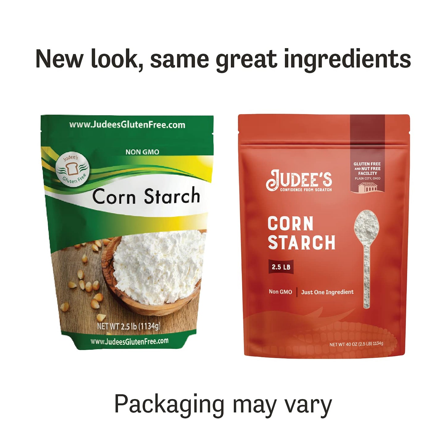 Judees Corn Starch 2.5 lb - 100% Non-GMO and Just One Ingredient - Gluten-Free and Nut-Free - Great Thickener for Sauces, Soups,