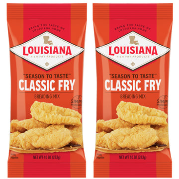 Louisiana Fish Fry Products Unseasoned Classic Fry Seafood Breading Mix, Pack of Two (10 Ounce Bags, Formerly ''All Natural'', N