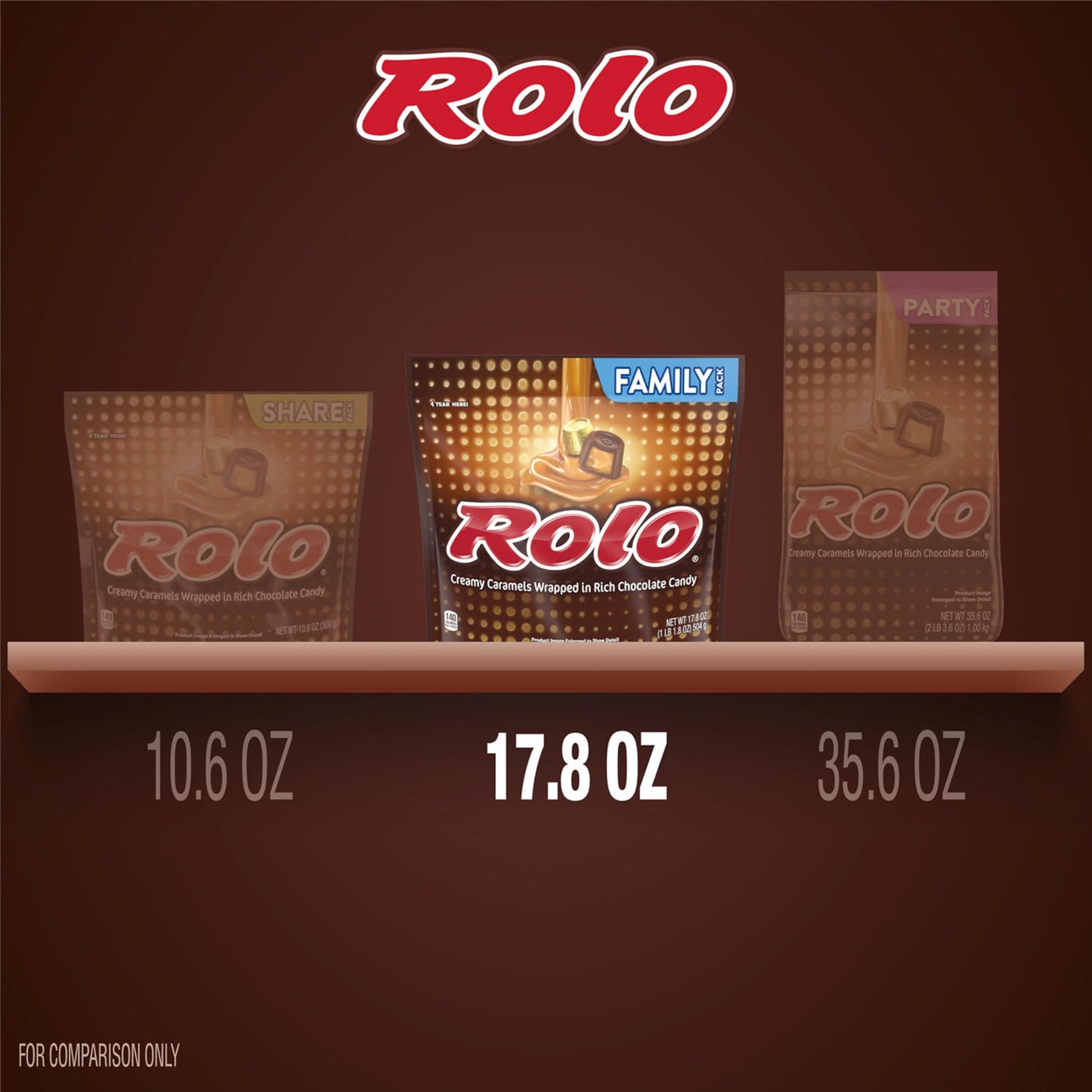 Rolo Rich Chocolate Caramels Candy Family Pack, 17.8 Oz