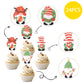 24 Pcs Valentine'S Day Elf Cupcake Toppers Gnomes Elf Sweet Love Valentines Cupcake Toppers Valentine'S Day Theme Baby Shower Ki