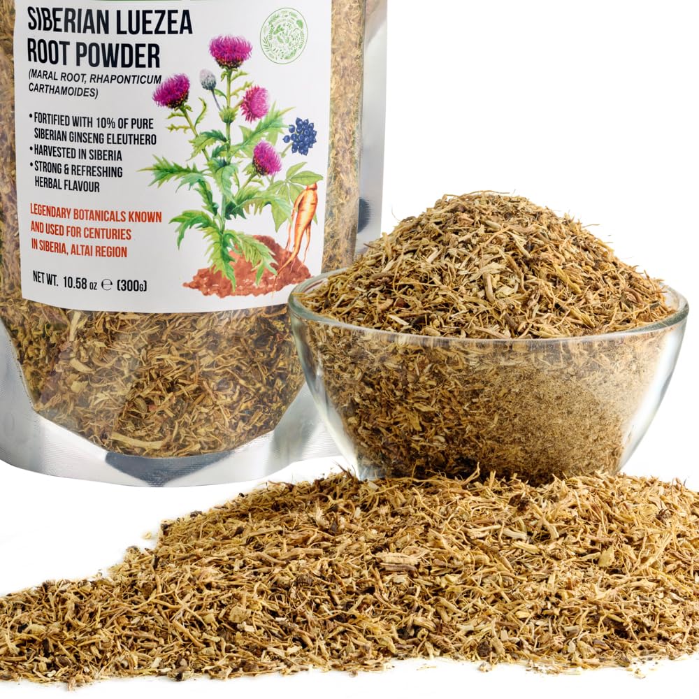 Siberian Green Maral Root Tea Loose Powder 300G (10.58Oz) Wild Harvested Leuzea Rhaponticum Carthamoides From Altai