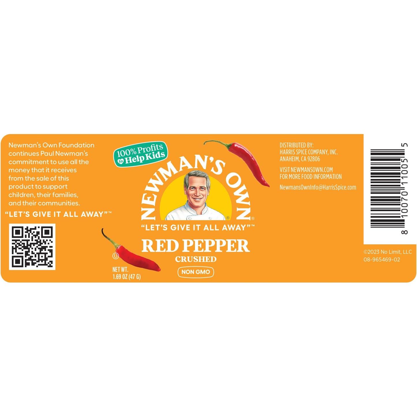 Newman'S Own Crushed Red Pepper, Perfect For Pizzas, Sauces, Pastas, Non-Gmo, 1.69 Ounce Bottle
