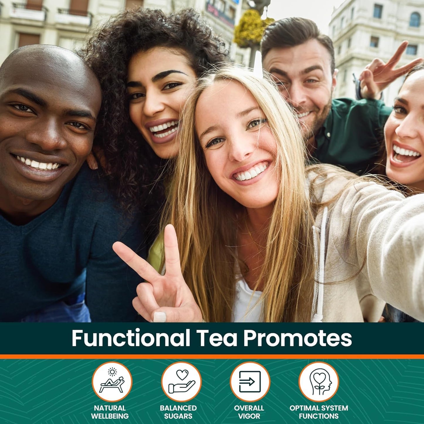 HERBALY Glucose Functional Tea - Organic Plant-Based Tea Bag Pyramids - 30 Count - Gymnema Sylvestre, Ceylon Cinnamon, Bitter Melon