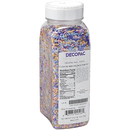 Decopac Wonderment Fusion Mix Candy Sprinkles, 27Oz, Fancy Sprinkles In Handheld Container, Edible Sprinkles For Celebration Cakes, Cupcakes, Cookies And Donuts