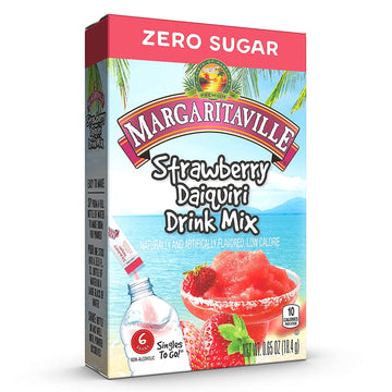 Margaritaville Margarita Singles To Go Drink Mix, Strawberry Daiquiri, 6 Pack, 0.65 Ounce Each