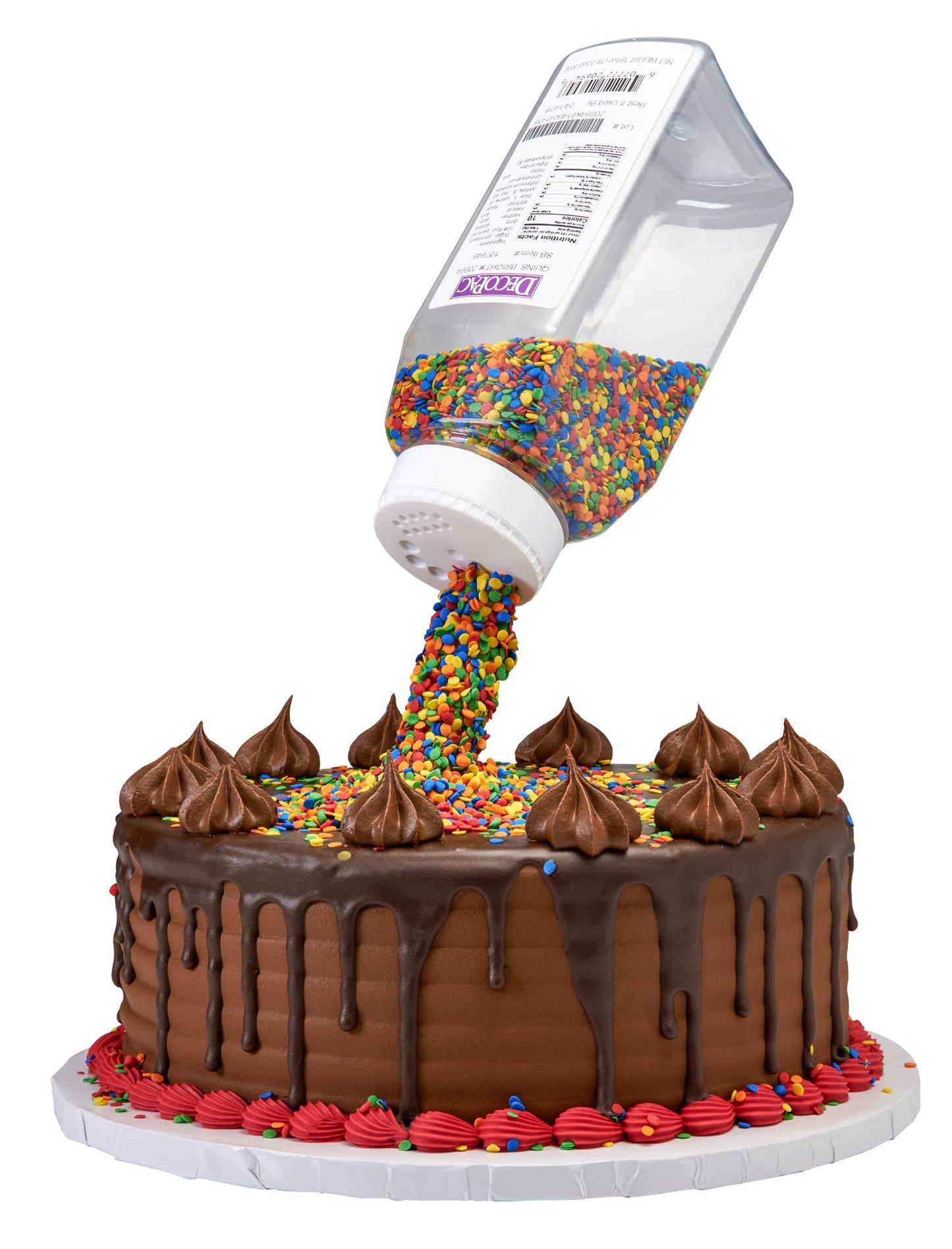 Decopac Quins Fancy Sprinkles, 19.5Oz, Candy Sprinkles In Handheld Container, Edible Sprinkles For Celebration Cakes, Cupcakes, Cookies - Bright Confetti Quins