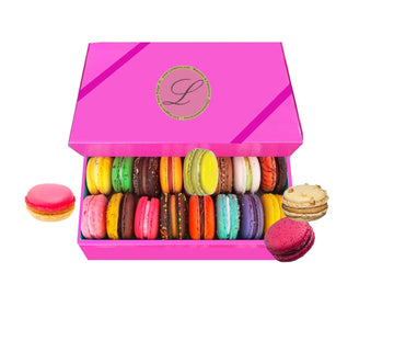 Leilalove Macarons - Mademoiselle De Paris Collections Of 15 - Gift Box Varies In Color - Cookies Are Individually Packaged For