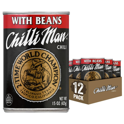 CHILLI MAN Chili With Beans (12 Pack) 15 ounce can