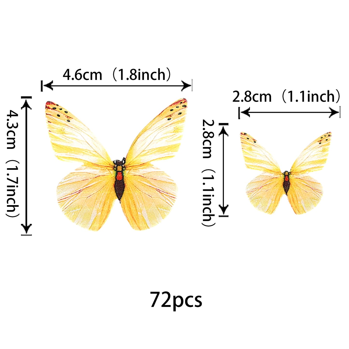 72Pcs Edible Butterfly Cupcake Toppers Butterfly Cupcake Picks Edible Butterfly Cupcake Decorations For Butterfly Theme Baby Sho