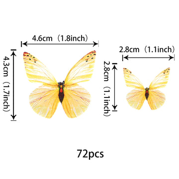 72Pcs Edible Butterfly Cupcake Toppers Butterfly Cupcake Picks Edible Butterfly Cupcake Decorations For Butterfly Theme Baby Sho