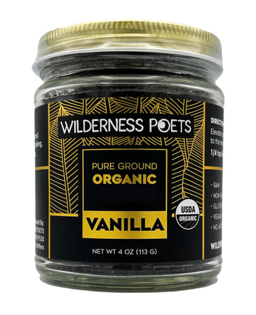 Wilderness Poets Pure Vanilla Powder - 100% Organic Tahitian Vanilla Beans, 4 Ounce