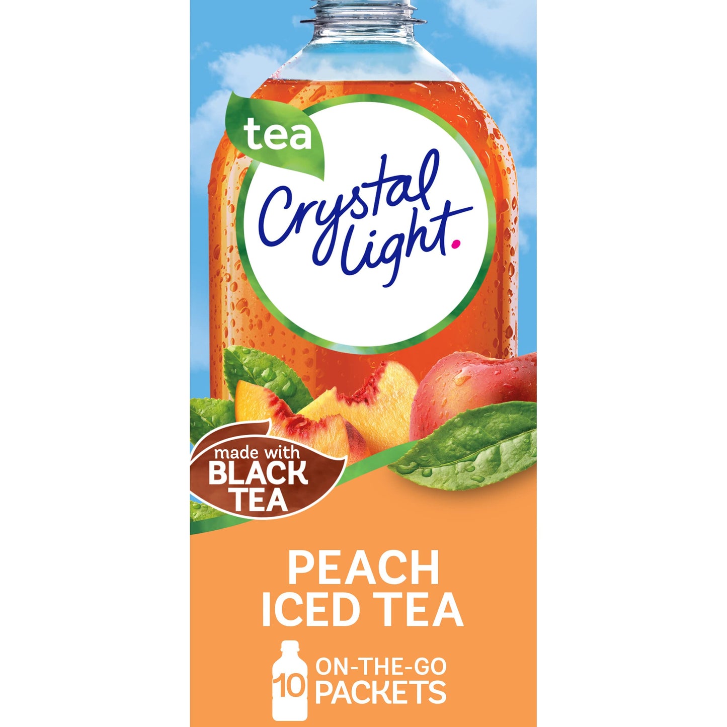 Crystal Light Sugar-Free Peach Iced Tea On-The-Go Powdered Drink Mix 10 Count