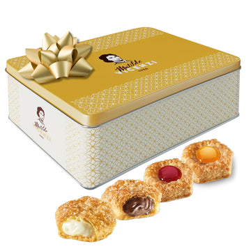 Matilde Vicenzi Millefoglie Ditalia Cookie Tin - Imported Assortment Of Italian Butter Cookies & Crispy Tea/Coffee Pastries, Kosher Dairy - Gift Box For Thanksgiving, Holiday Gifting - 13.76Oz (390G)
