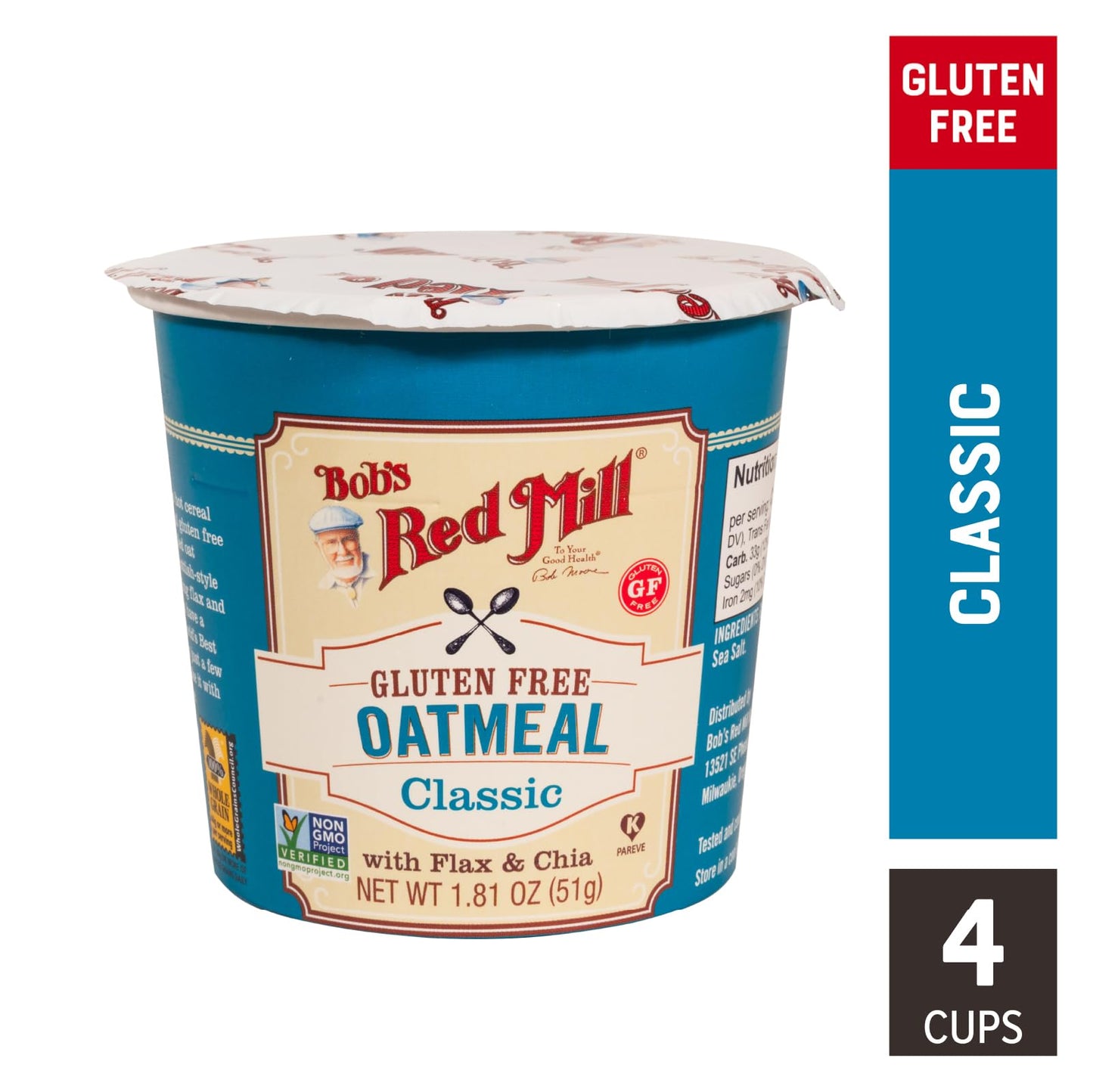 Bob'S Red Mill Oatmeal Cup Variety Pack (Classic, Maple, Apple), 1 Cup (Pack Of 12) - Non Gmo, Whole Grain, Kosher