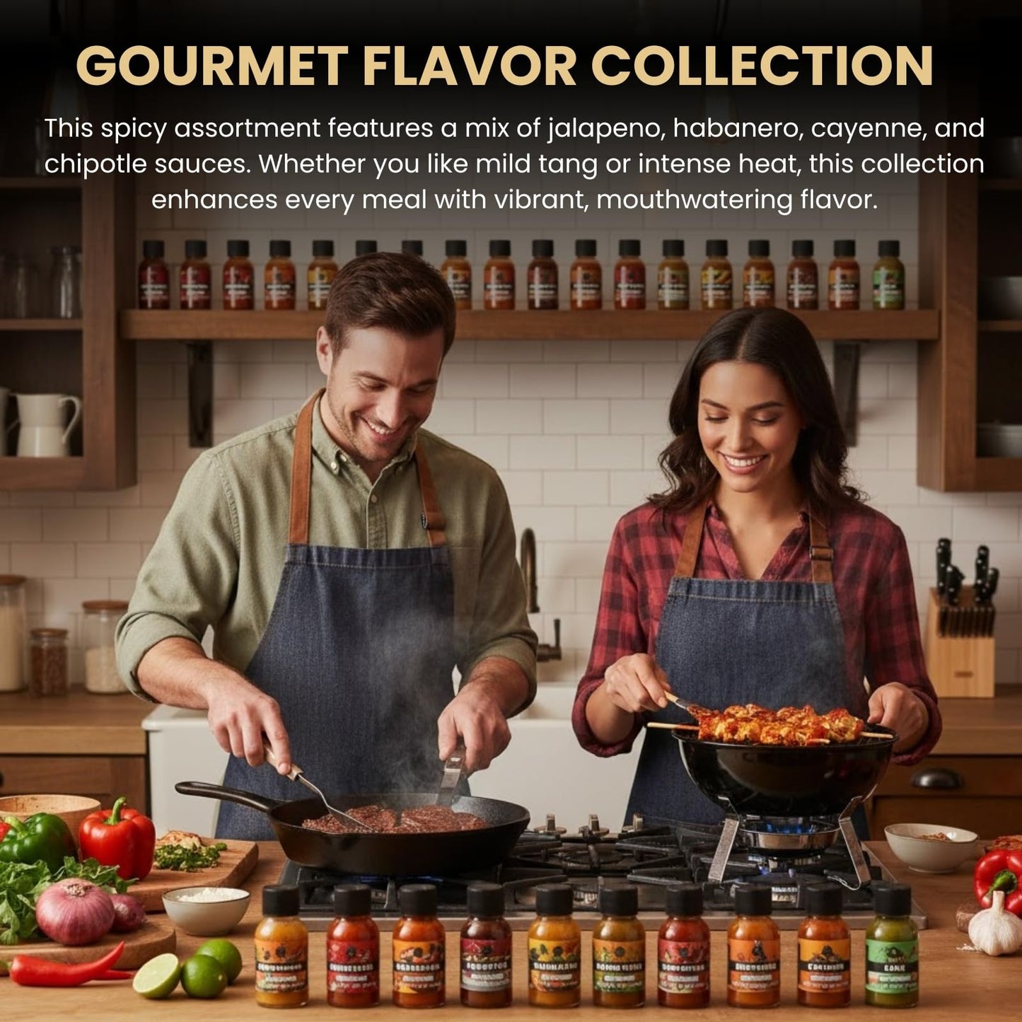 Kiri & Sons Hot Sauce Gift Set – Master Collection Sampler Box, 30 Assorted Gourmet Flavors for Cooking & Dipping, 44.73 cm