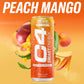 C4 Smart Energy Drink - Boost Focus and Energy with Zero Sugar  Natural Energy  and Nootropics - 200mg Caffeine - Peach Mango (12oz Pack of 12)