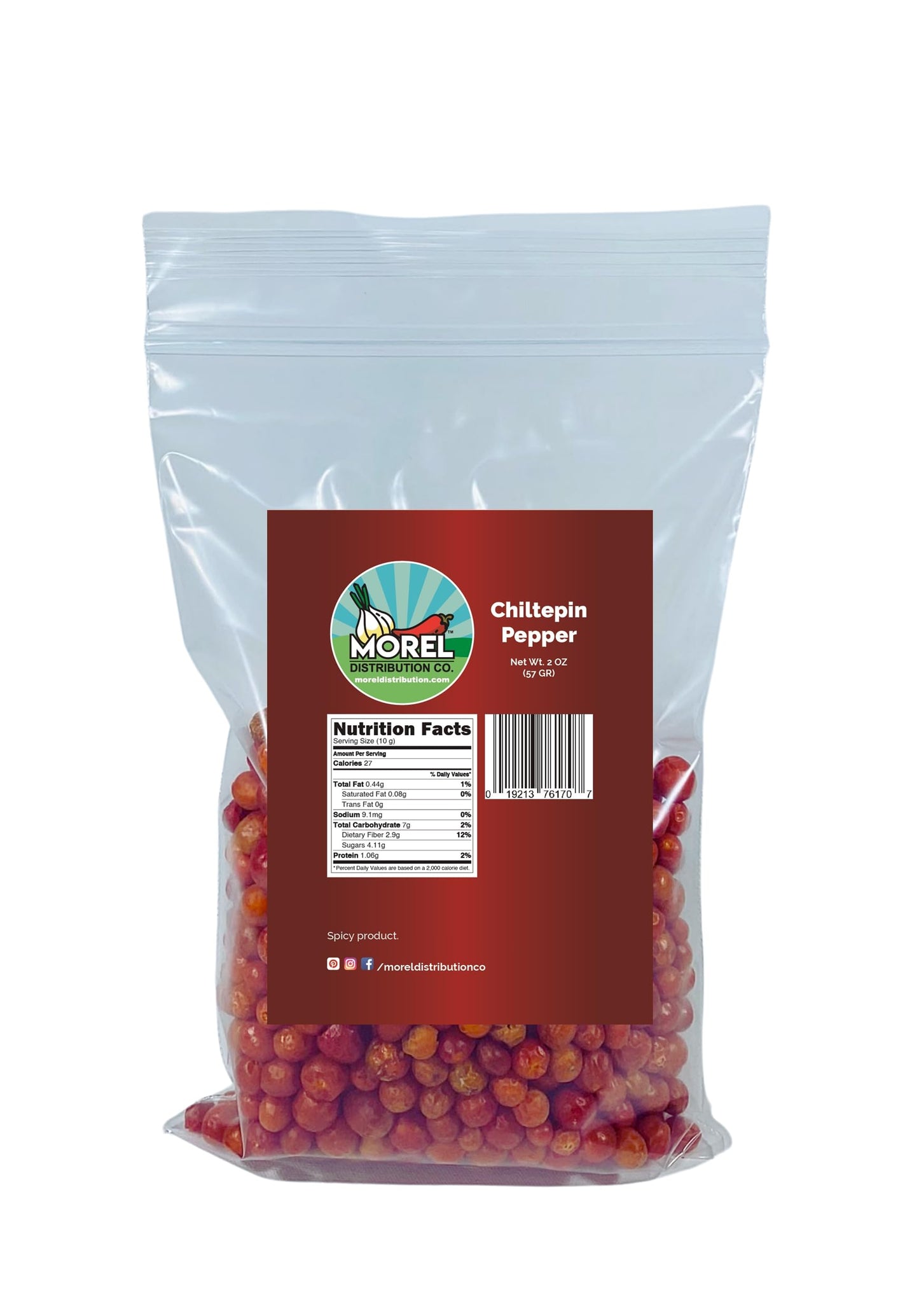 Morel Distribution Company Dried Chiltepin Peppers 2 Oz Red Pack of 1