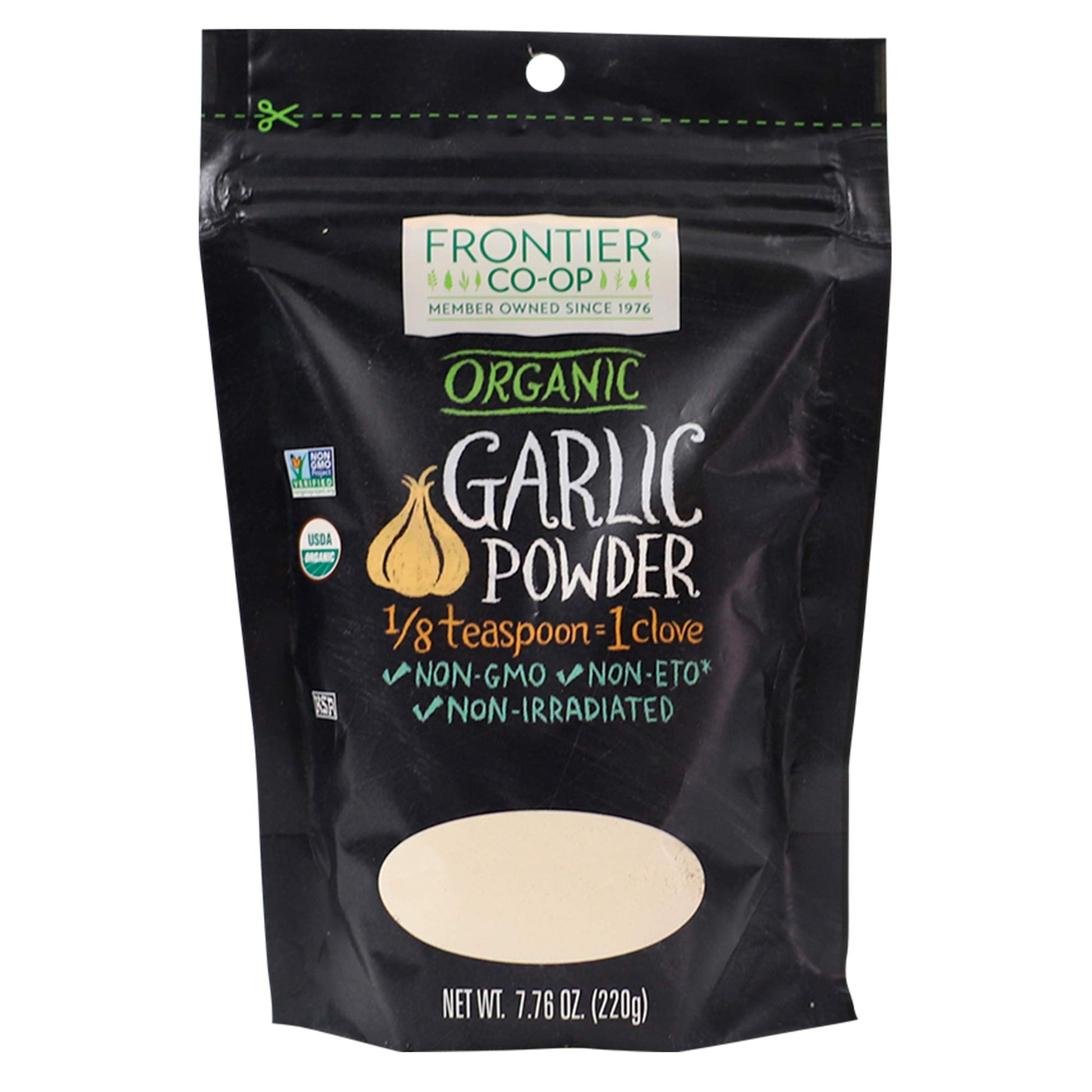 Frontier Co-Op Organic Garlic Powder, 7.76-Ounce Bag, Pure And Natural Garlic Seasoning | Non-Gmo And Kosher Certified | Add Flavor To Your Savory Dishes